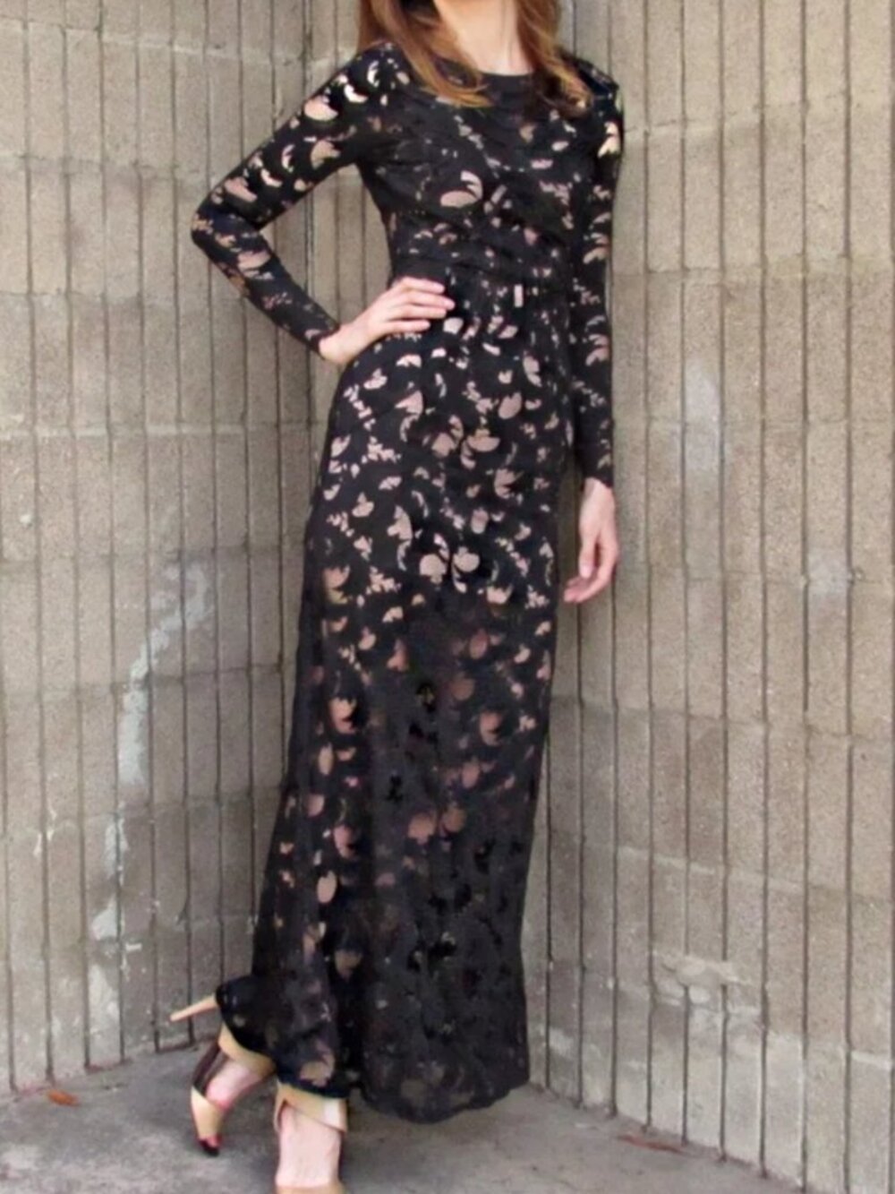 NWT Black Lace Long Sleeve Dress Size 10